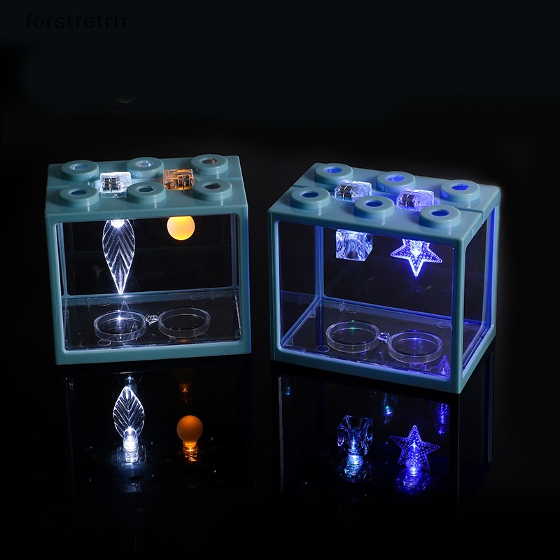 Forstretr Bể Cá mini Có Đèn led Trang Trí Nhà Ở / Văn Phòng