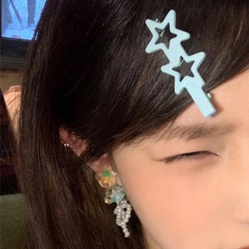 Set 1 / 5 Cặp Tóc Hình Ngôi Sao Năm Cánh Nhiều Màu Sắc Ngọt Ngào Thời Trang Cho Nữ