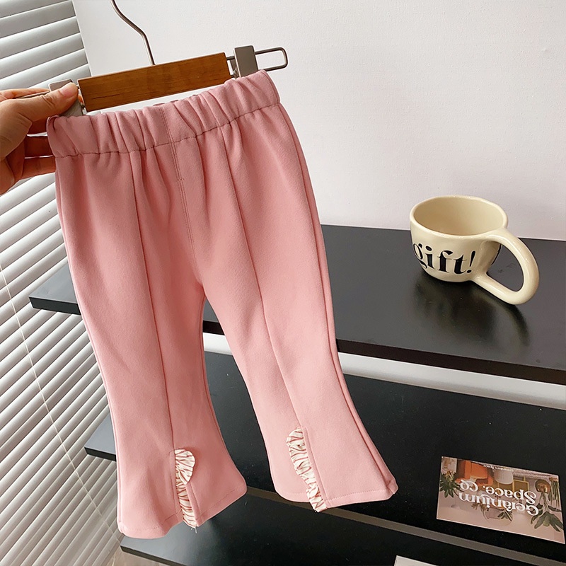 Thời Trang Bộ Áo Thun cotton Tay Dài In Hình Thỏ 2023 Kèm Quần Ống Loe Dành Cho Bé Gái