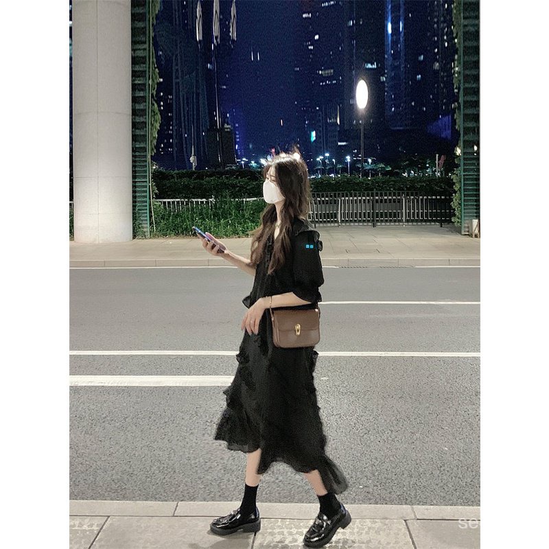 Mori first love skirt French sexy little black skirt small temperament waist skirt summer new women's fashion