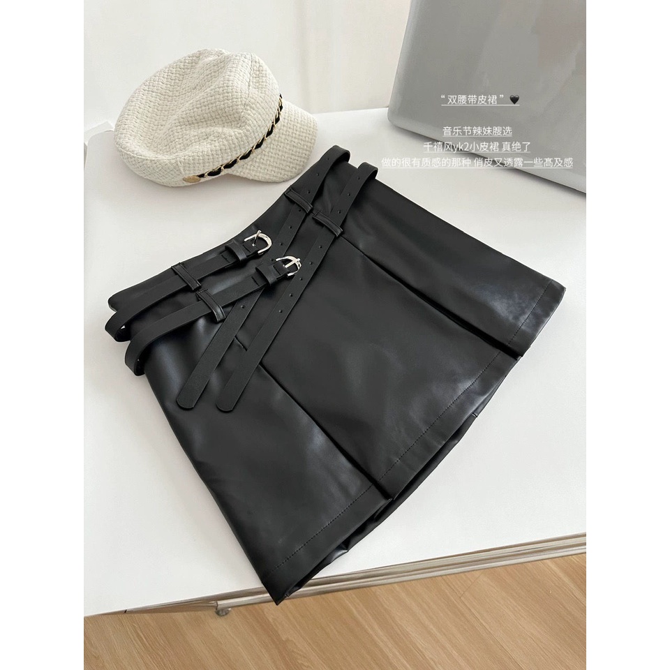 Chân Váy Da pu Ngắn Dáng Chữ a Màu Bạc Thời Trang Xuân Thu 2023 Cho Bạn Gái