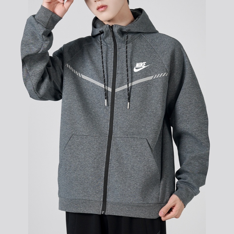 Áo Khoác nike Phản Quang Có Mũ Trùm Cá Tính Dành Cho Nam / Size m-4xl