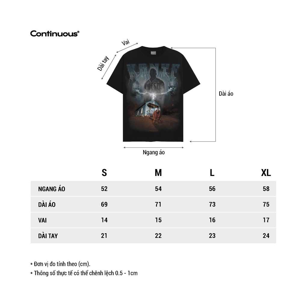 Áo thun Continuous - CTNS - KANYE WEST/ Black