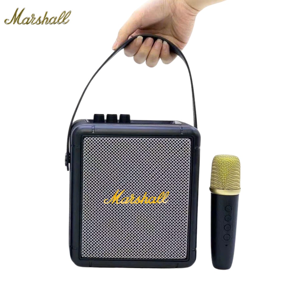 Loa bluetooth Marshall A9 kèm 1 micro không dây xách tay công xuất 10W, âm thanh trầm ấm, bass căng- 2TECHHANOI