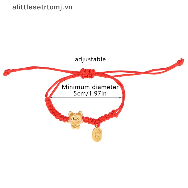 Vòng Tay Dây Đỏ May Mắn Mặt Hình Rồng Năm Mới 2024 Phong Cách Trung Hoa vn