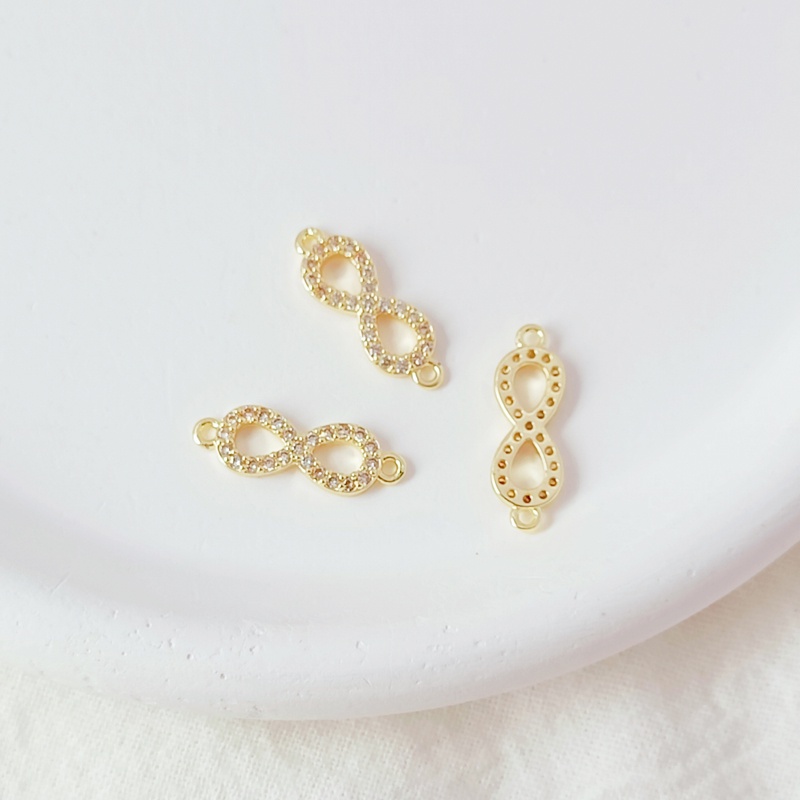 Mặt Dây Chuyền Hình Cỏ Bốn Lá / Trái Tim Khảm Đá Zircon Màu Vàng 14k Làm Trang Sức Thủ Công diy