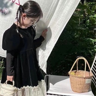 Đầm Công Chúa Tay Dài Màu Đen Kiểu Pháp Thời Trang Thu Đông Cho Bé Gái