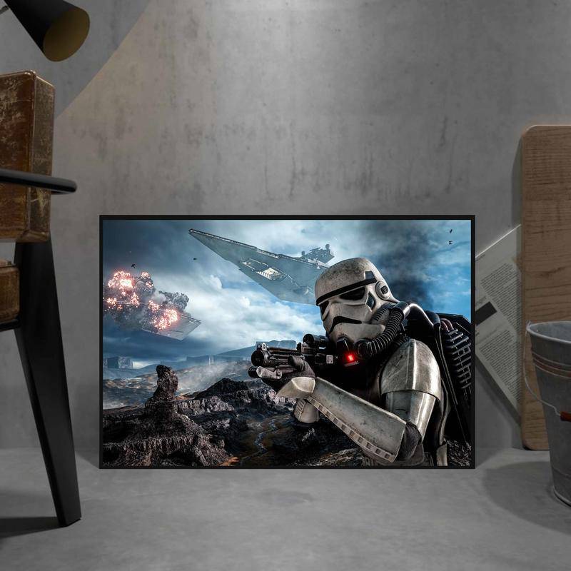 Tranh Treo Tường Vải canvas In Hình Phim star wars Trang Trí Nhà Cửa
