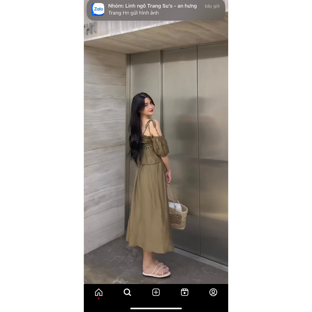 Sét áo 2 dây cúp ngực + chân váy dáng dài chun eo - Calina.vn - Set3367