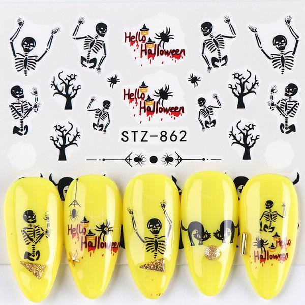 Miếng Dán Trang Trí Móng Tay Họa Tiết halloween Độc Đáo