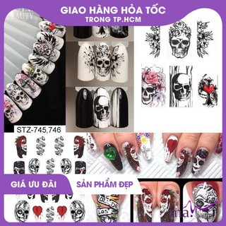 Phụ kiện nail Sticker dán móng nail Halloween dán nước 0877