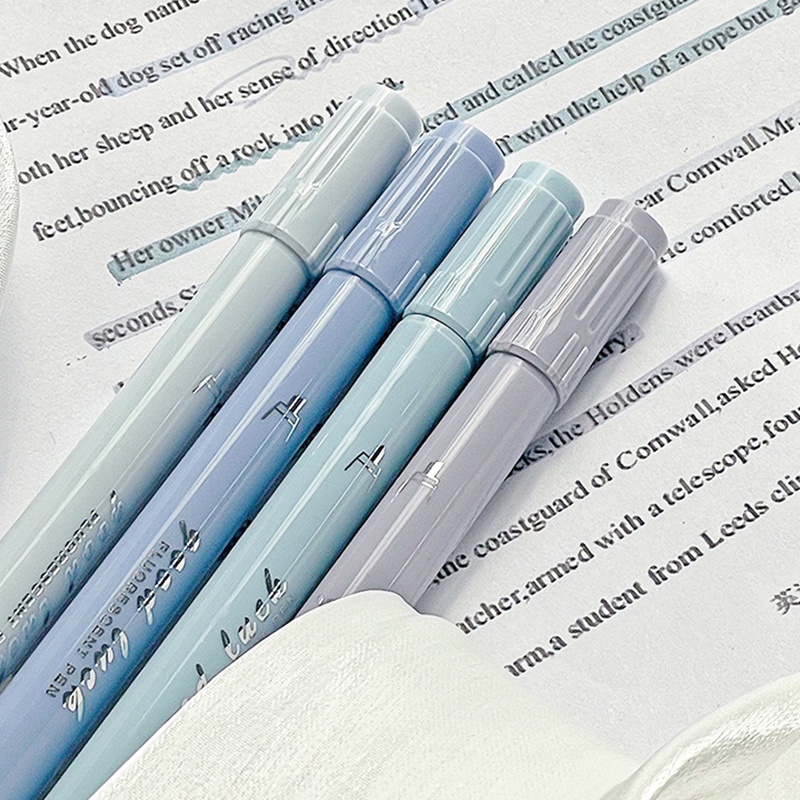 Hộp 4 Bút Đánh Dấu Hai Đầu Màu Gradient Sáng Tạo DIY YK