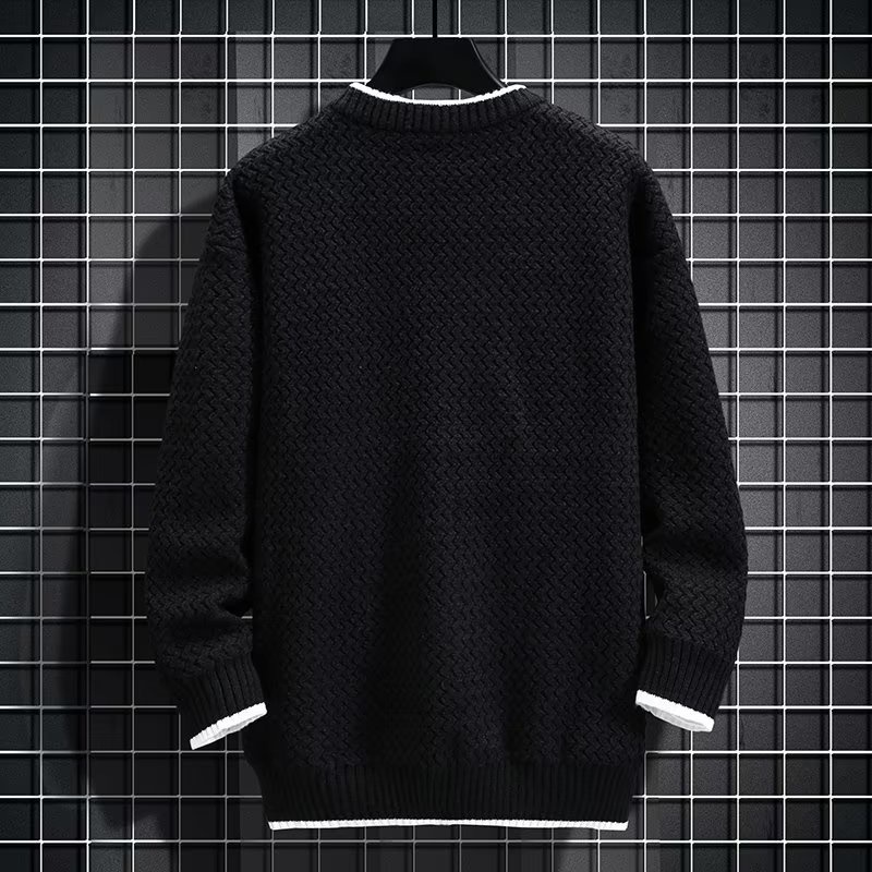 Áo sweater Dệt Kim Tay Dài Cổ Tròn Họa Tiết Kẻ Sọc Đơn Giản Thời Trang Thu Đông Cho Nam