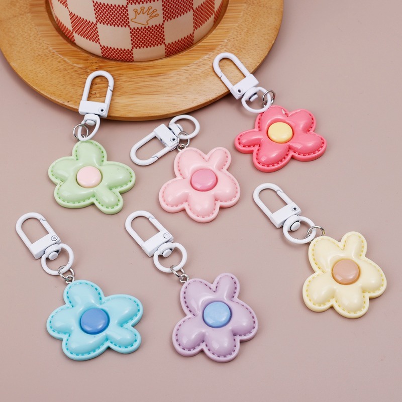 Móc Khóa Quả Trứng Chiên / Kẹo Hoa Phong Cách Hàn Quốc diy Có Chuông / Dây Treo Túi Xách
