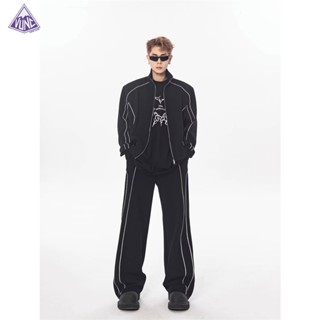 Vunc Set Áo Khoác cardigan Phối Quần ống rộng Phong Cách Đường Phố Mỹ Thời Trang Cá Tính Cho Nam