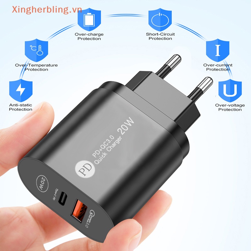 Xbvn Đầu Sạc Nhanh usb c 20w Cho iphone 13 type c qc 3.0 pd