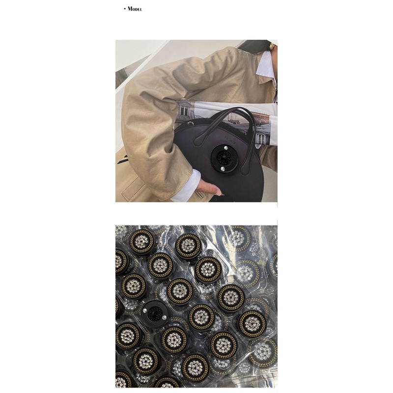 Set 5 Nút Áo Hình Hoa Đính Đá Phong Cách retro 18 / 20 / 25mm