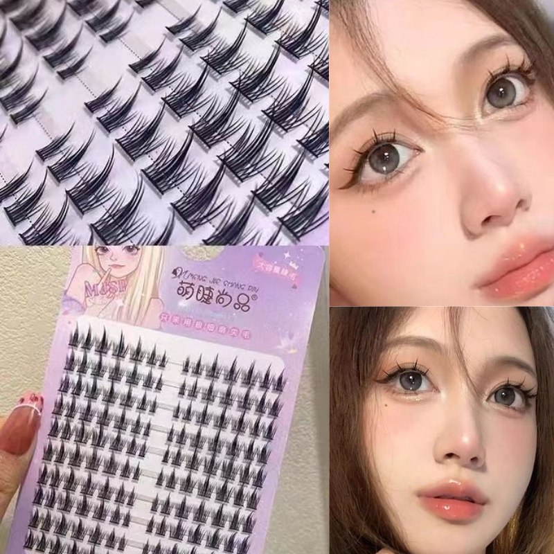 Lông Mi Giả MENGJIESHANGPIN 10 Hàng Dáng Lúa Mì Nhỏ Lấy Cảm Hứng Tự Nhiên Đuôi Tiên