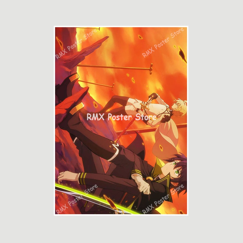 Tranh Cuộn In Hình Nhân Vật Hoạt Hình seraph of the end In the end In the end Bằng Giấy Trắng Treo Tường Trang Trí