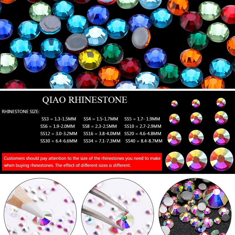 Qiao Đá Pha Lê Tím ss6-ss30 Trang Trí Quần Áo Kính