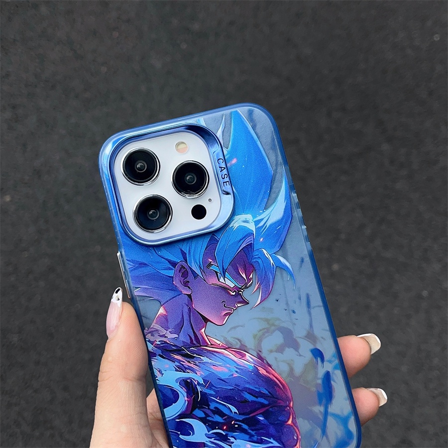 Ốp Điện Thoại Cứng Mạ Điện Họa Tiết Hoạt Hình dragon ball goku Cho iPhone15 pro max iphone 14 pro max iphone 13 pro max iphone 12 pro max