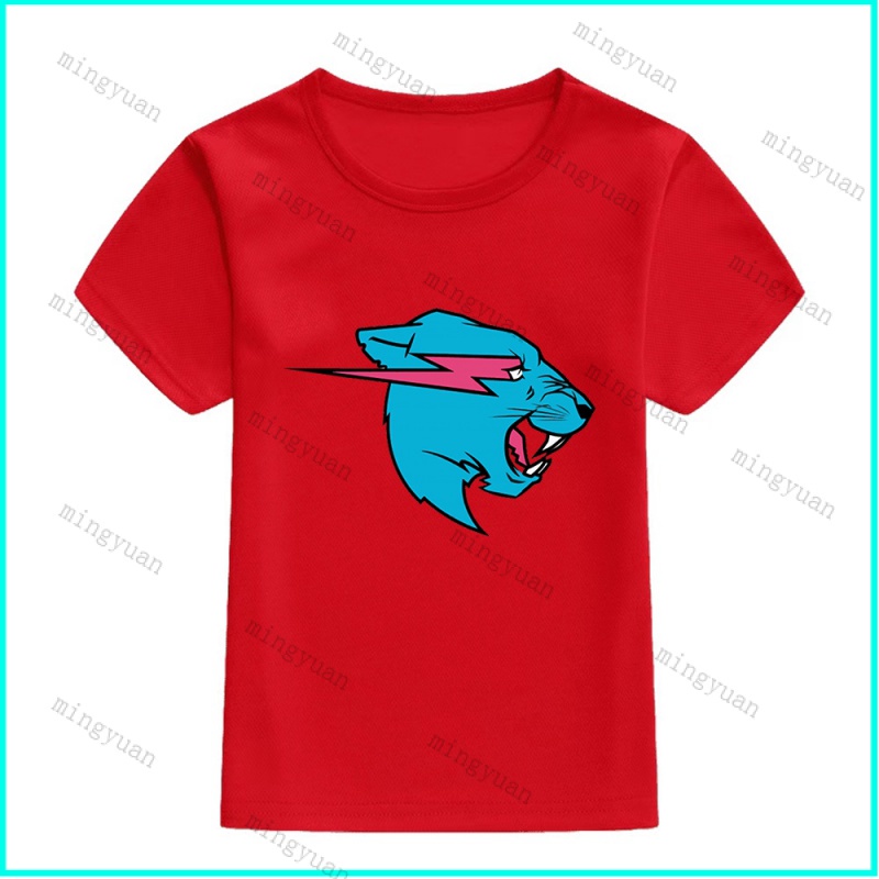 Áo Thun Unisex Tay Ngắn Dáng Rộng In Hình Mèo Tia Chớp Mingyuan Mr Beast