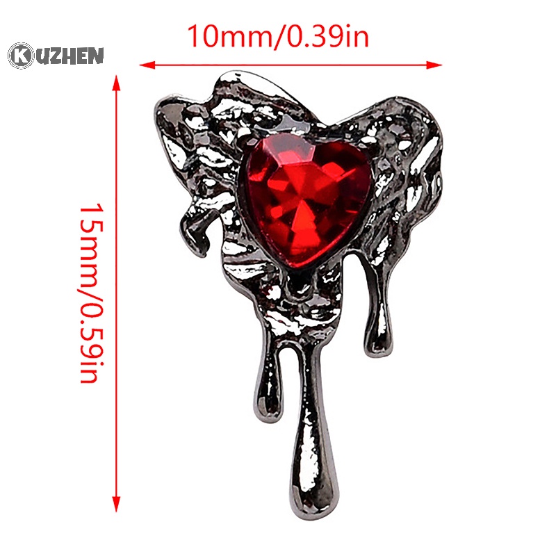 Set 10 Phụ Kiện Trang Trí Móng Tay 3d Bằng Hợp Kim Phong Cách punk