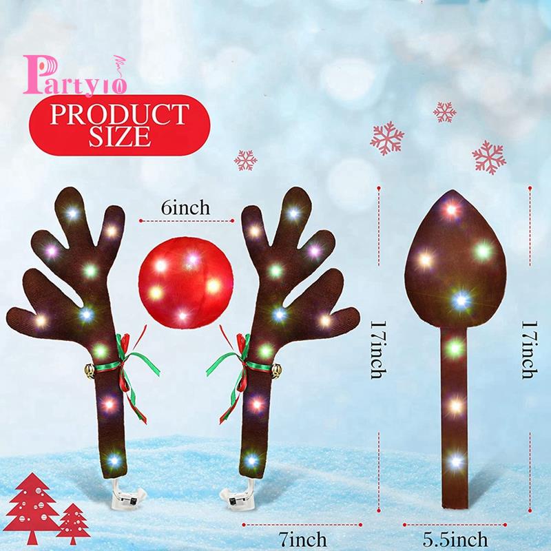 Bộ Tuần Lộc Xe Hơi Có Đèn led Trang Trí Giáng Sinh