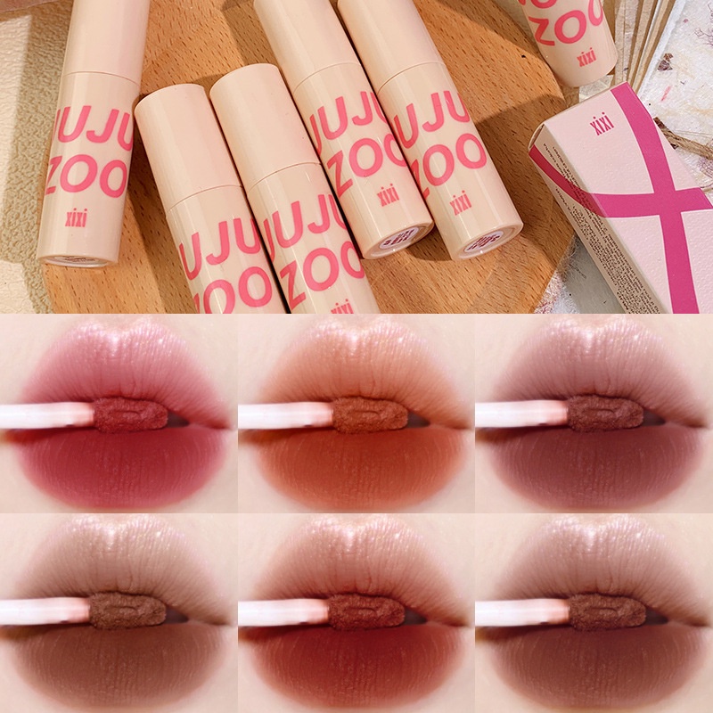 EELHOE Xixi Mousse Velvet Lip Mud Mist Matte Sinh Viên Thu Đông Trơn Trắng Trắng Sáng Môi Và Má Dual Use Lipstick miiki_vn