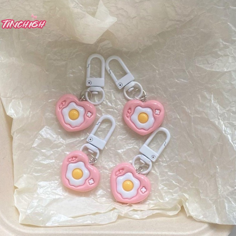 1 Móc Khóa Túi Xách Trái Tim Trứng Gà Màu Hồng Dễ Thương Vui Nhộn