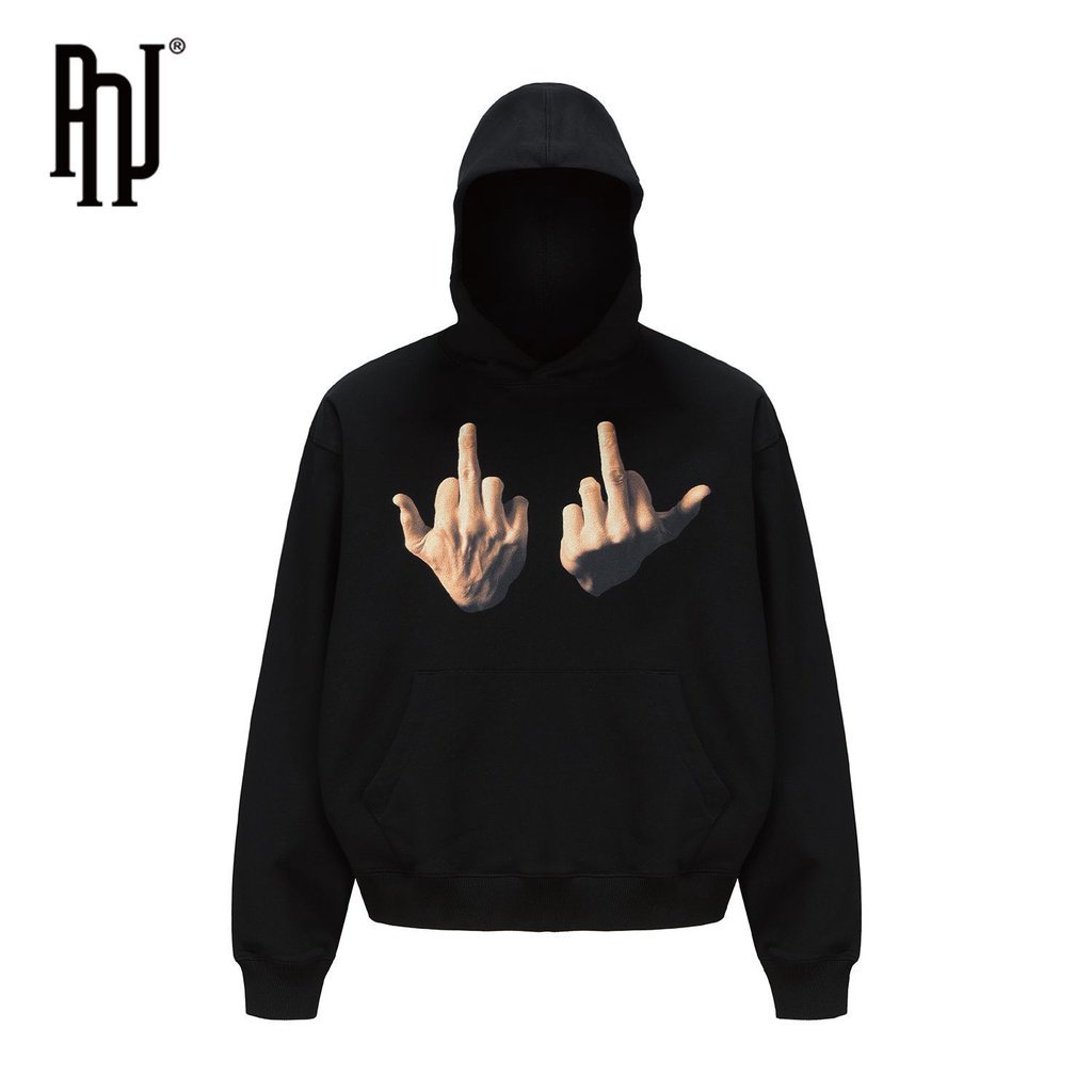 Áo hoodie Hình Bàn Tay Giữa Phong Cách Đường Phố Mỹ Cho Cặp Đôi