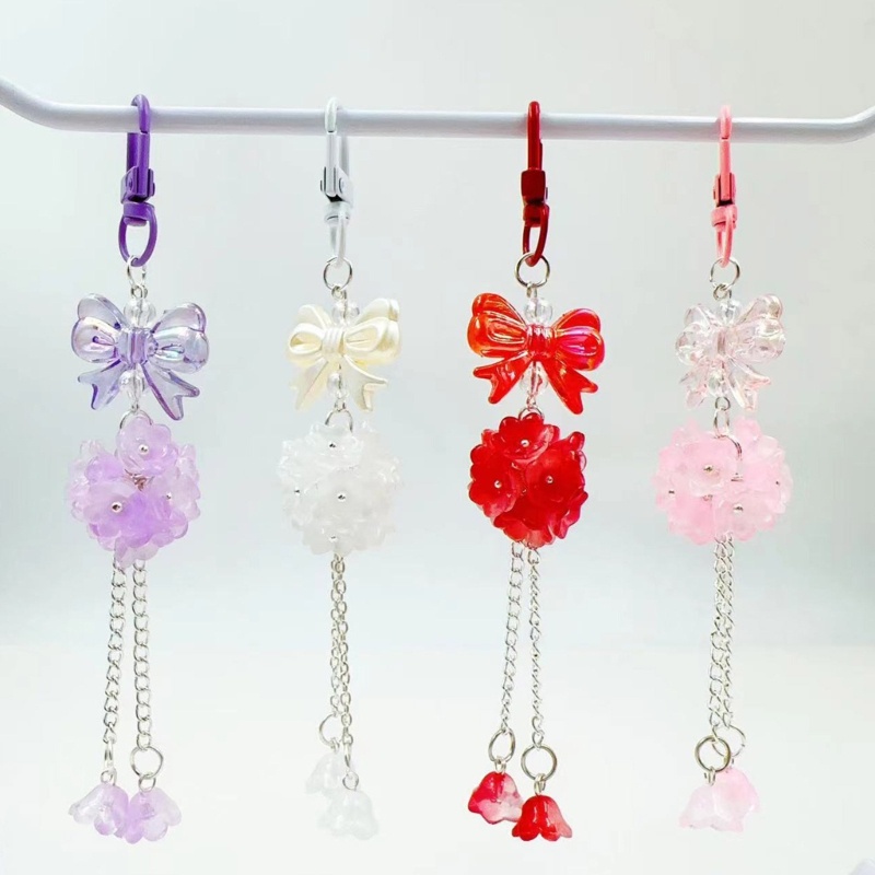 Omg Móc Chìa Khóa Hình Nơ Ngôi Sao Pha Lê Nhẹ Nhàng Tua Rua Chuông Tôm Hùm y2k Di Động Cho Nữ lugg