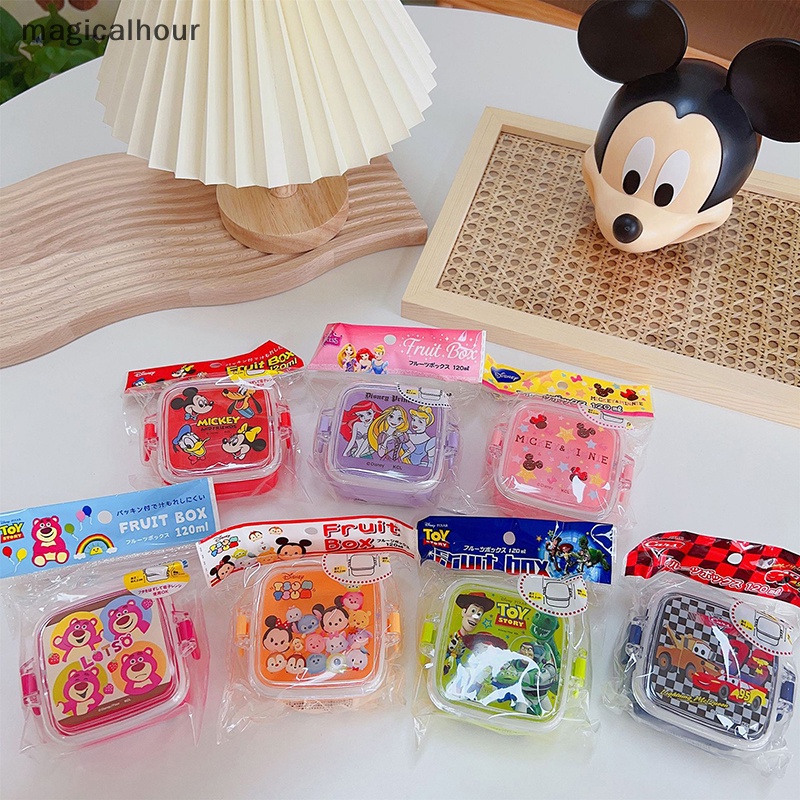 Magicalhour ^ ^ Hộp cơm Bằng Nhựa Họa Tiết Hoạt Hình Dễ Thương Có Khóa Bảo Quản Thức Ăn Tươi Mới Cho Bé Gái * Đồ Ăn Gia Đình