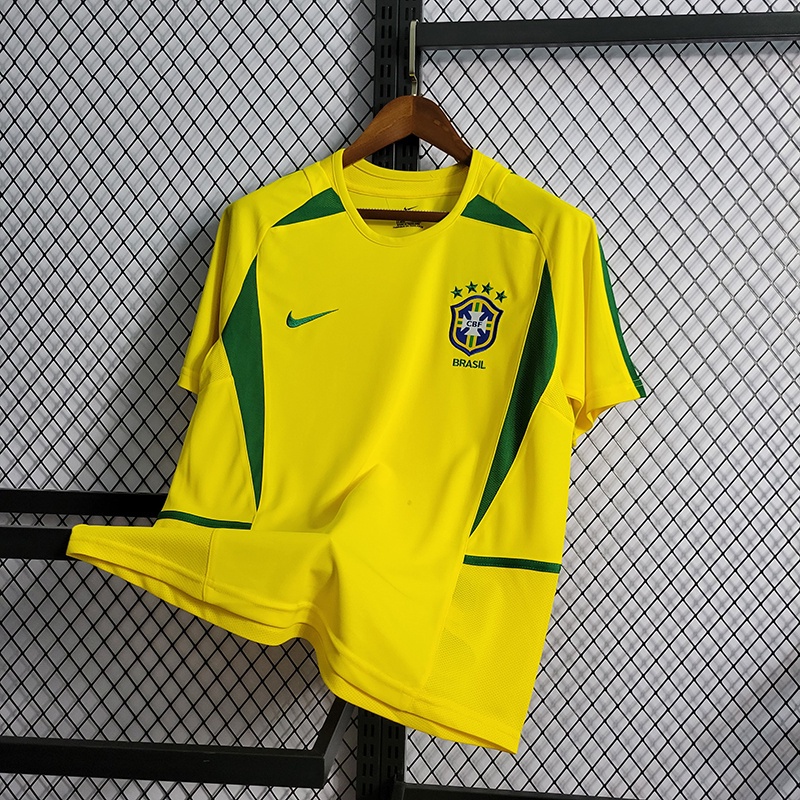 Áo Thun Bóng Đá Chất Lượng Cao Phong Cách vintage 2002 brazil