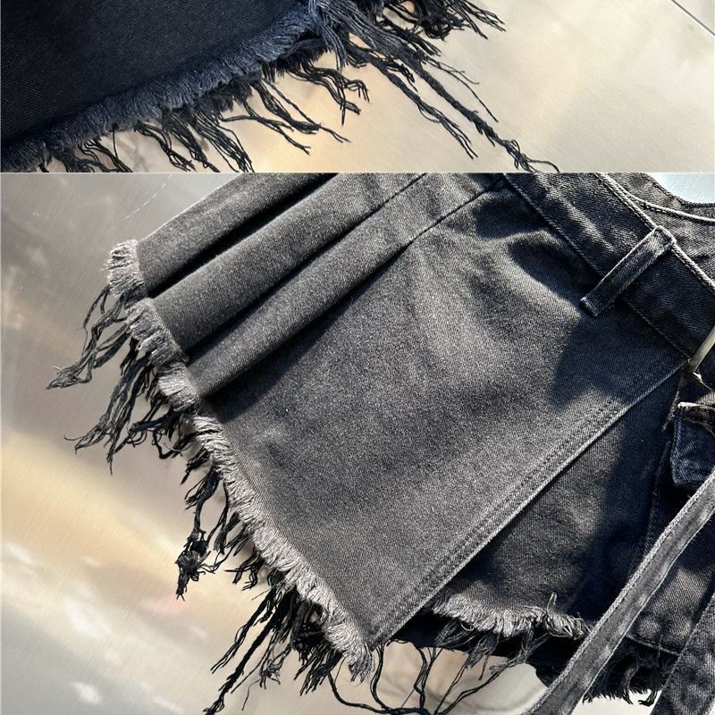 Thời Trang Quần Short denim Chữ a Lưng Cao Phong Cách Mùa Hè 2023