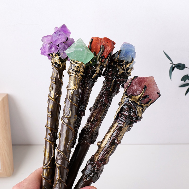 Đũa Thần Đính Đá Pha Lê Bán Dẫn Tự Nhiên Phong Cách retro