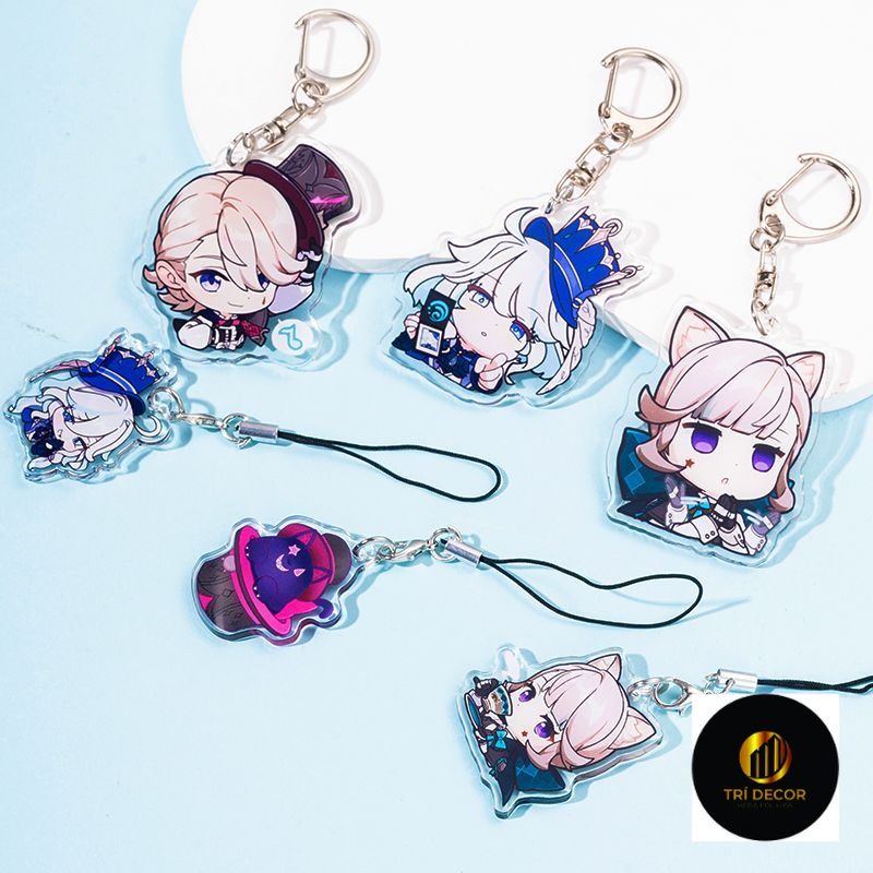 Móc khoá và dây treo điện thoại Lyney Furina Lynette Anime Genshin Impact Cute phụ kiện trang trí dễ thương