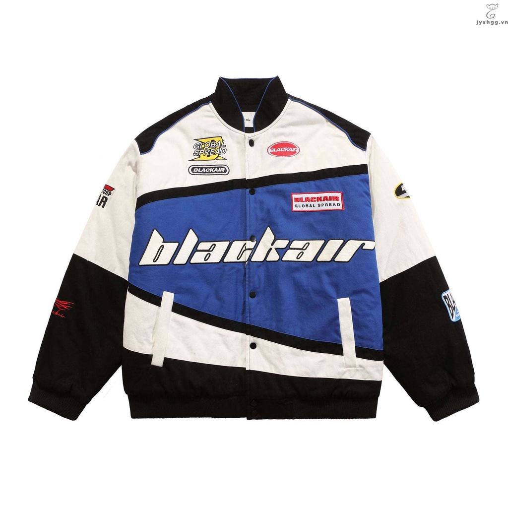 Áo Khoác Dáng Rộng In Chữ Phong Cách Đua Xe Mô Tô unisex