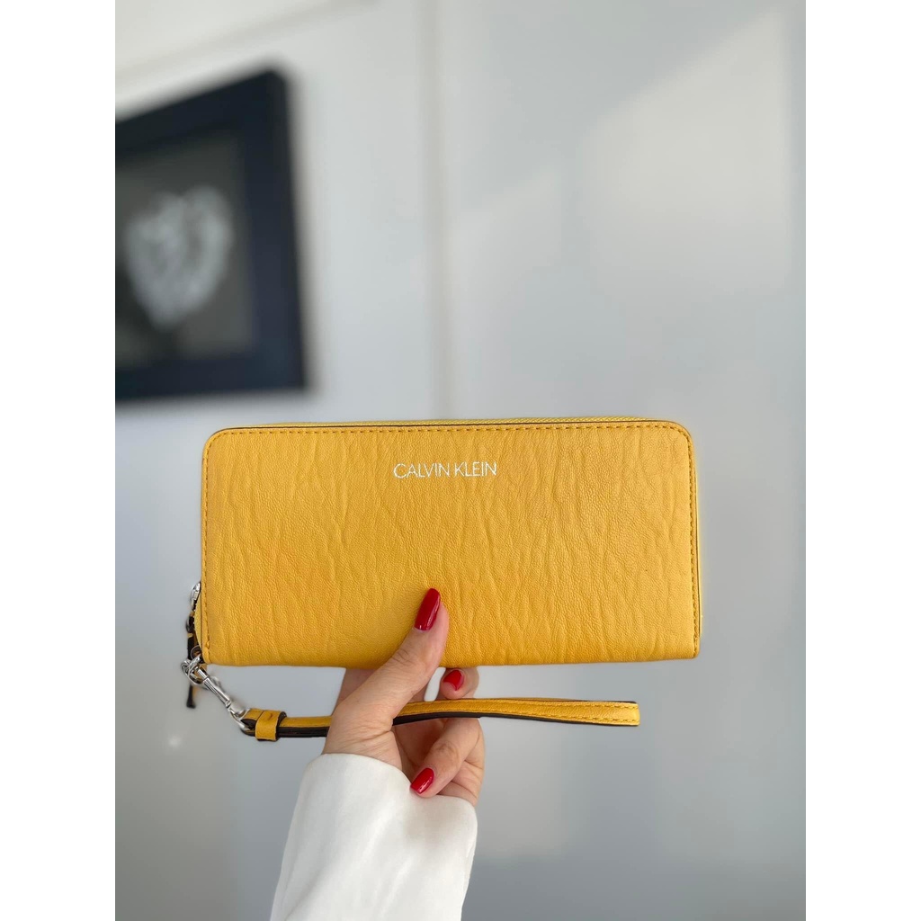 Ví chính hãng nữ Calvin Klein Da mềm cầm đã tay-SIZE 20x10 Chính Hãng