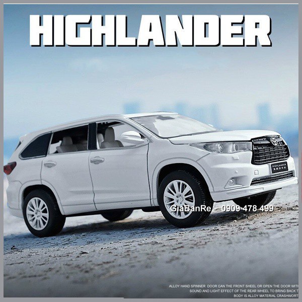 Xe Mô Hình Sắt Xe Du Lịch Cao Cấp Toyota Highlander Tỉ Lệ 1:32 - Trắng -  9860.1