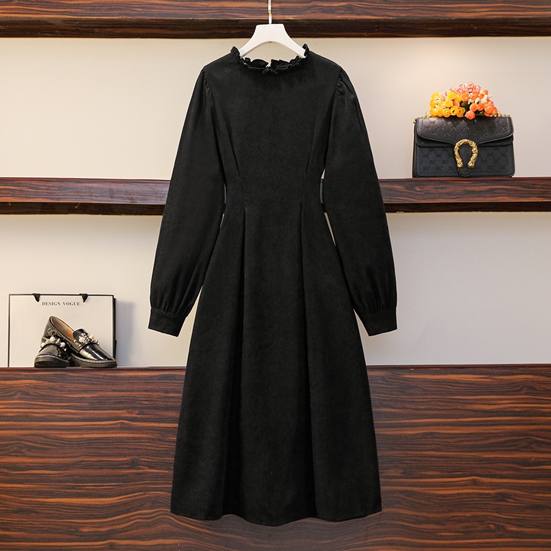 🌸Hàng Order🌸 Váy Đầm Bigsize Váy Cổ Bèo Chiết Eo Thắt Đai Che Bụng Dáng Dài Thanh Lịch Nữ Tính🌸Hàng Quảng Châu