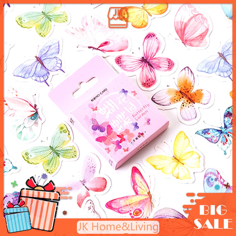 Set 46 Miếng Dán Hình Bướm Nghệ Thuật Trang Trí Nhật Ký
