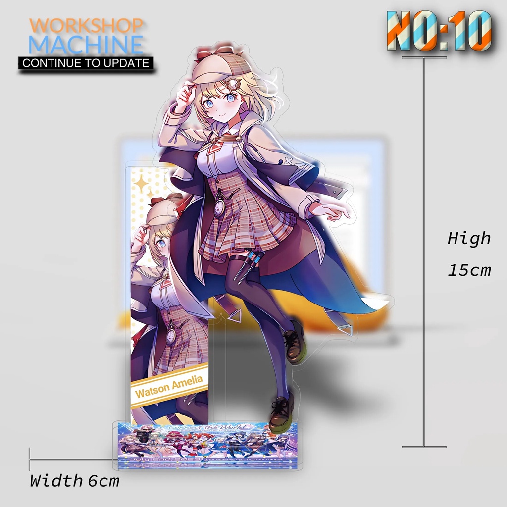 Mô hình Standee Hololive Connect The World Gawr Gura Natsumi Aki Rosenthal Phụ kiện trang trí để bàn góc học tập