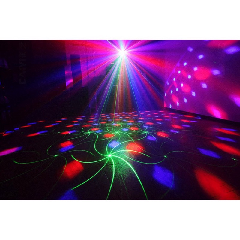 Đèn Laser LED Xoay 7 Màu Cảm Biến Nháy Theo Nhạc, Trang Trí Vũ Trường, Phòng Karaoke, Đèn Phòng Bay