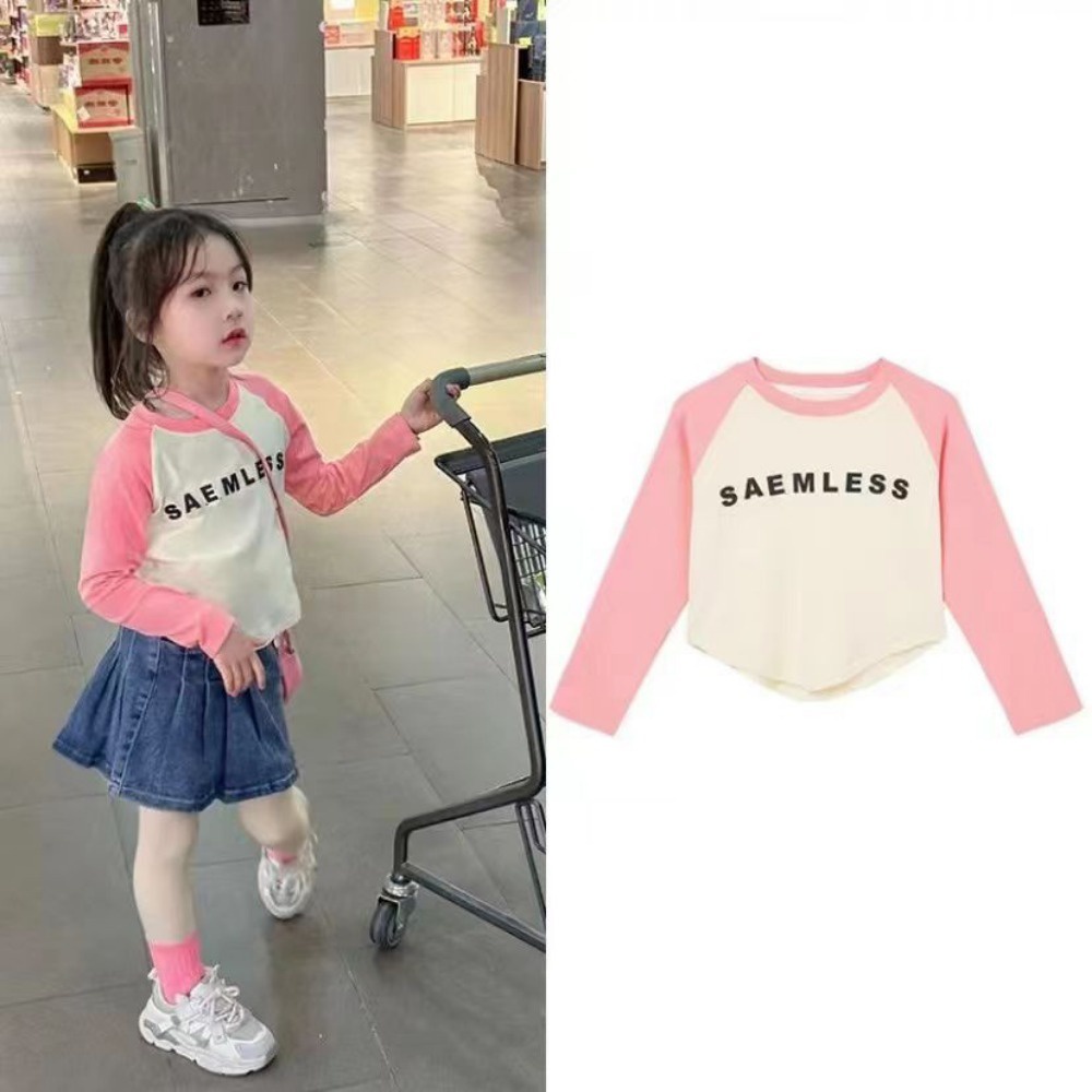 Áo Thun Tay Dài Thời Trang Xuân Thu Mới Dành Cho Bé Gái