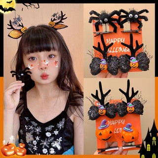 Kẹp tóc hình mạng nhện / quả bí ngô halloween cho bé gái