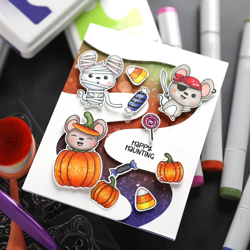 Khuôn Cắt Giấy Kim Loại + Con Dấu Silicon Dập Nổi Hình Bí Ngô / Cây Thông / Hoa Tuyết / Bí Ngô halloween diy Thẻ