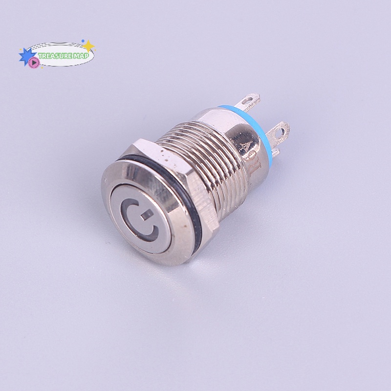 Công Tắc Nhấn Đèn led Bằng Kim Loại Màu Đen Chống Nước 12mm 12v heyuanlong333