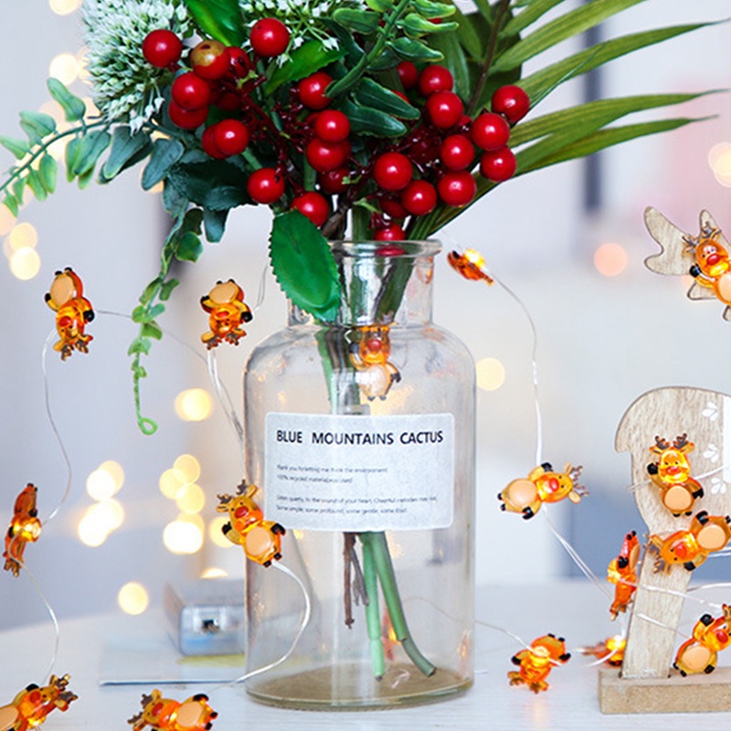 2m Dây Đèn led 20 Bóng Hình Hoạt Hình Trang Trí Giáng Sinh