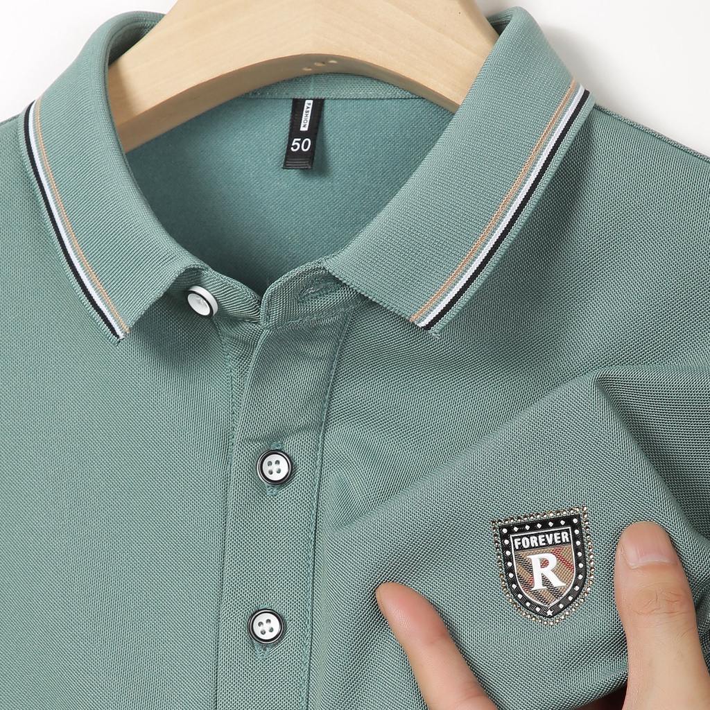 Áo Sơ Mi polo Mỏng Tay Dài Dáng Rộng Thời Trang Xuân Thu Cho Nam Giới Trung Niên